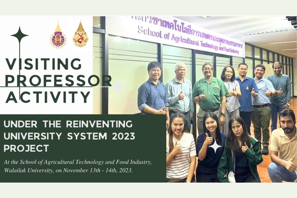 Visiting Professor activity under the Reinventing University System 2023 project, at Walailak University